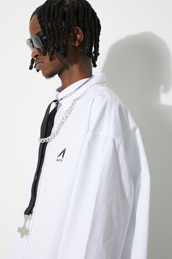 Памучна риза 1017 ALYX 9SM Oversized Logo Poplin Shirt AAMSH0234FA01 бял
