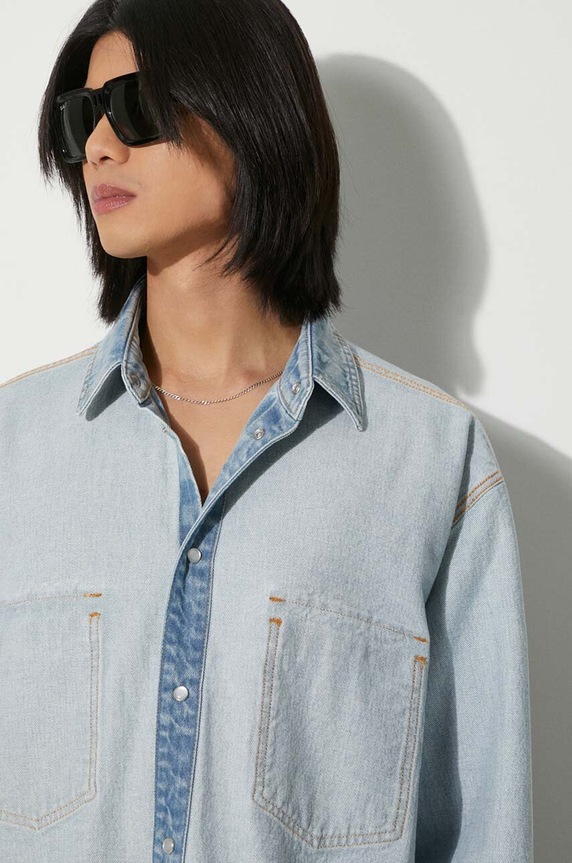 Traper košulja VETEMENTS Inside-Out plava UE64SH500N