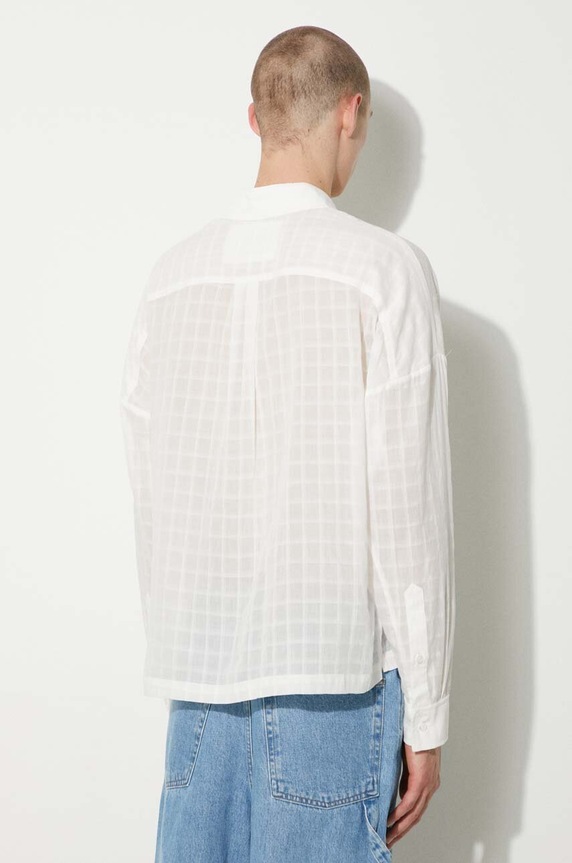 Одежда Хлопковая рубашка STAMPD Cropped Oversized Buttondown SLA.M3320BD.WHT белый