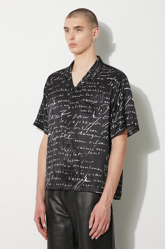 Рубашка STAMPD Letter Camp Collar Buttondown чёрный SLA.M3427BD.BLL