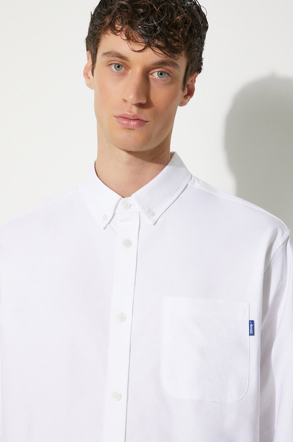 Βαμβακερό πουκάμισο Awake NY Embroidered Oxford Shirt λευκό SP24.TP001
