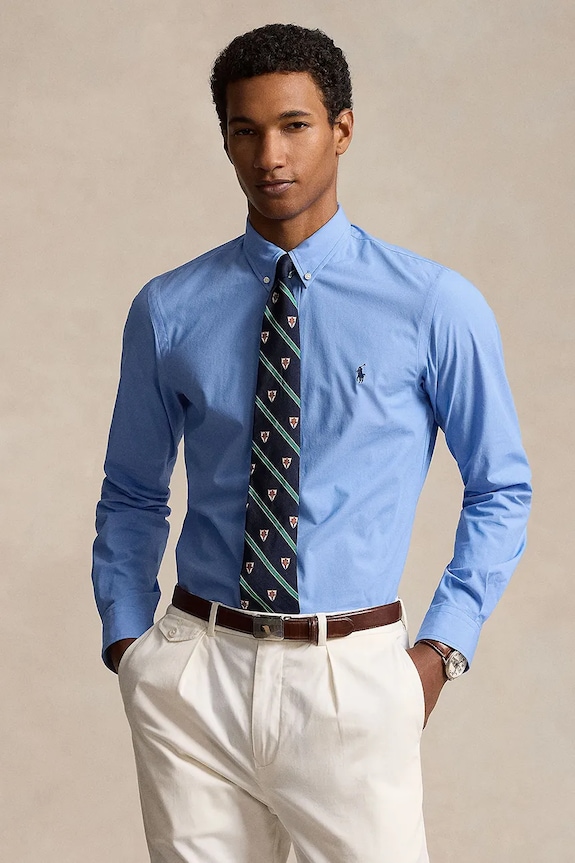 Polo Ralph Lauren shirt with cotton Men's cotton blue 710929349