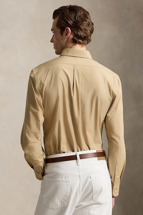 Polo Ralph Lauren cămașă pentru bărbați cu bumbac 710929349 verde SS26