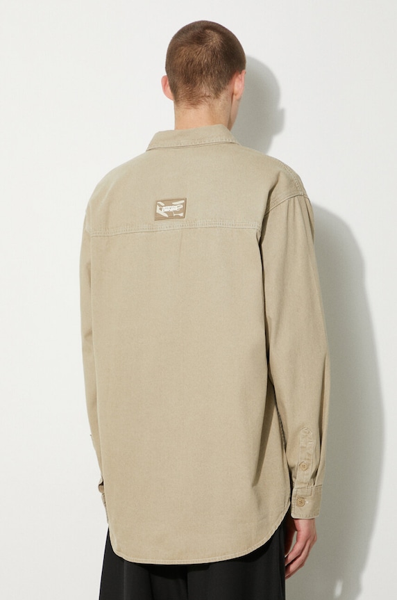 Бавовняна сорочка AAPE AAPSTM8472XXM бежевий SS24
