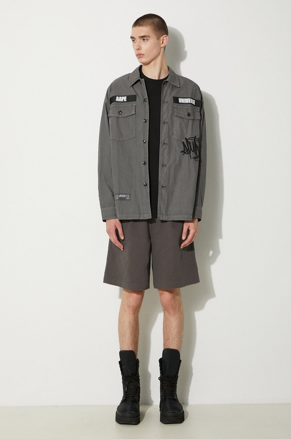 Košulja AAPE AAPSTM8481XXM siva SS24