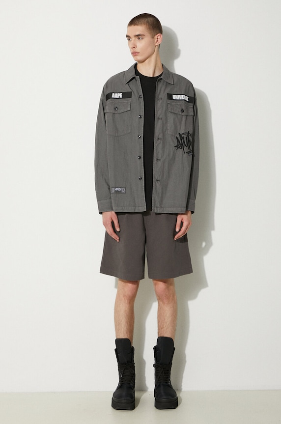 Košulja AAPE AAPSTM8481XXM siva SS24