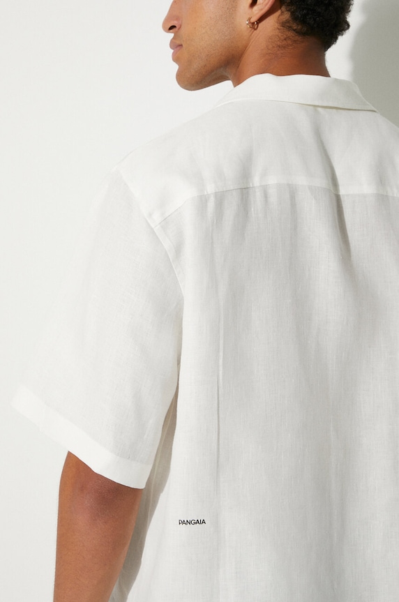 Lněná košile Pangaia DNA Linen Camp Collar Shirt 10002046