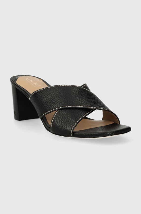 Lauren Ralph bőr papucs Freddi 802925266001.001 fekete SS24