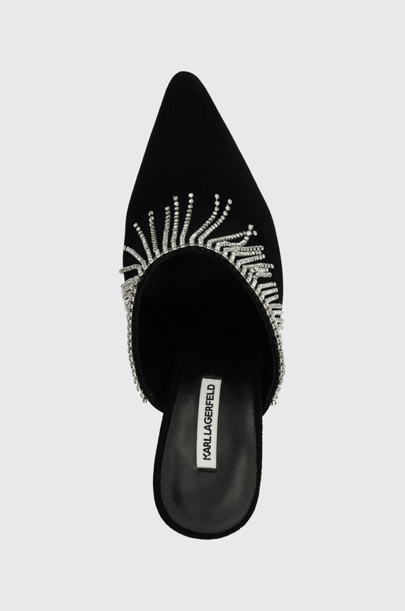Karl Lagerfeld klapki zamszowe DEBUT II czarny KL32004.000