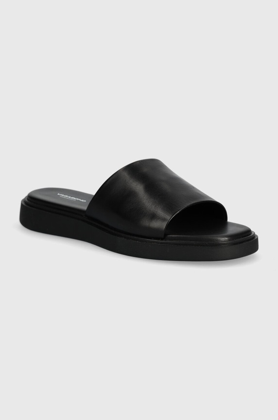 Vagabond Shoemakers klapki skórzane CONNIE płaski czarny 5757.201.20