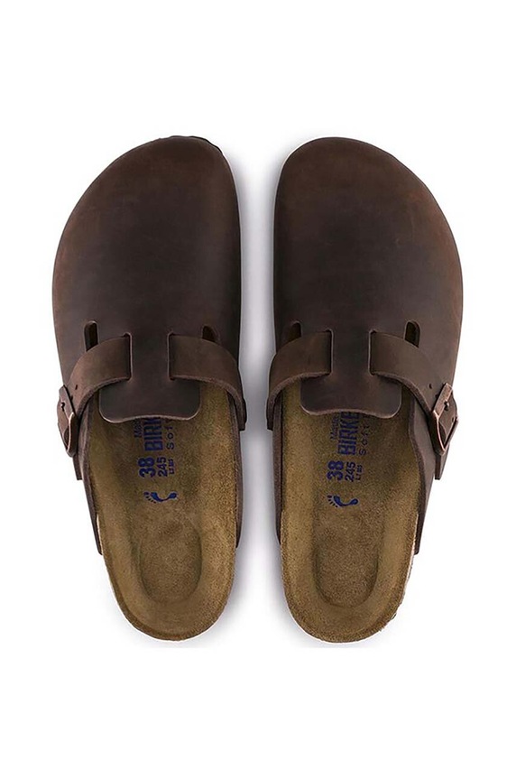 Чехли от набук Birkenstock Boston SFB 159713 кафяв