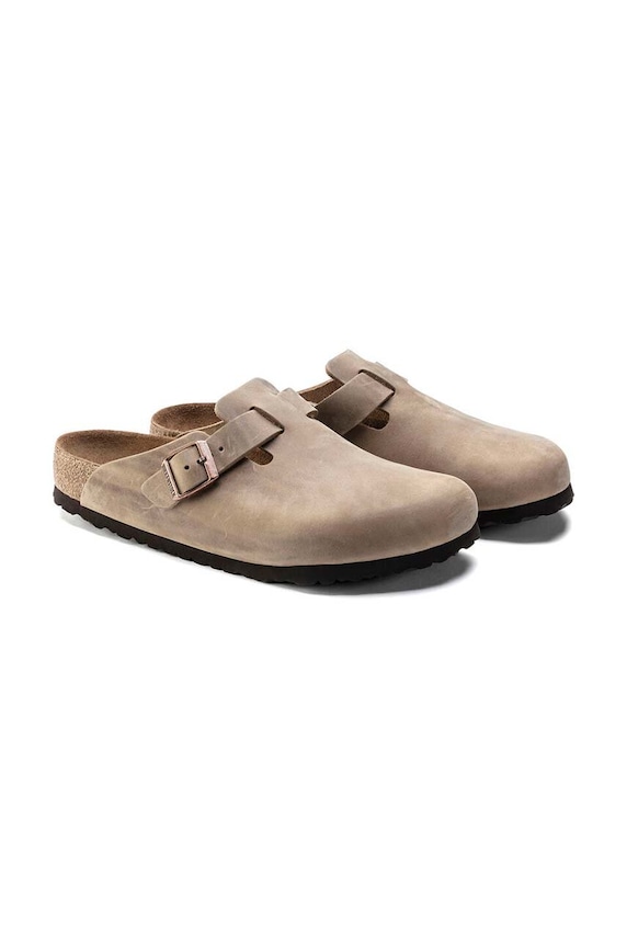 Чехли от набук Birkenstock Boston SFB бежов 1019484