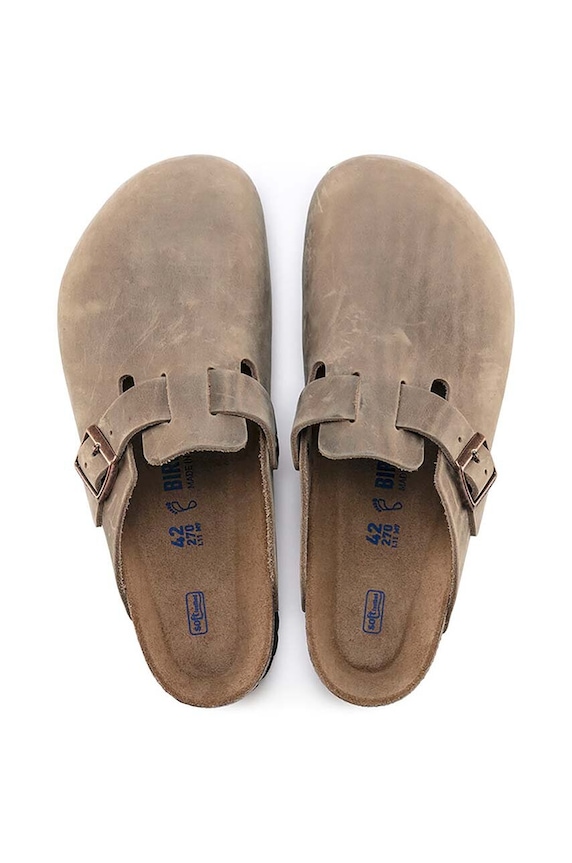 Чехли от набук Birkenstock Boston SFB 1019484 бежов