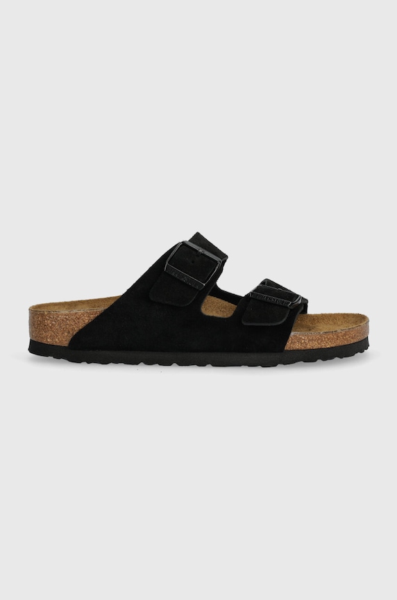 Semišové pantofle Birkenstock Arizona semišová kůže černá 1027164