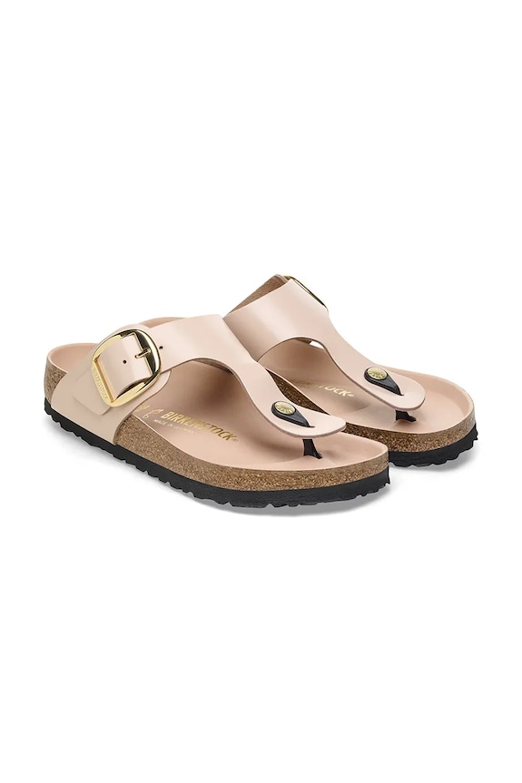 Încălțăminte Birkenstock slapi de piele Gizeh 1026572 bej