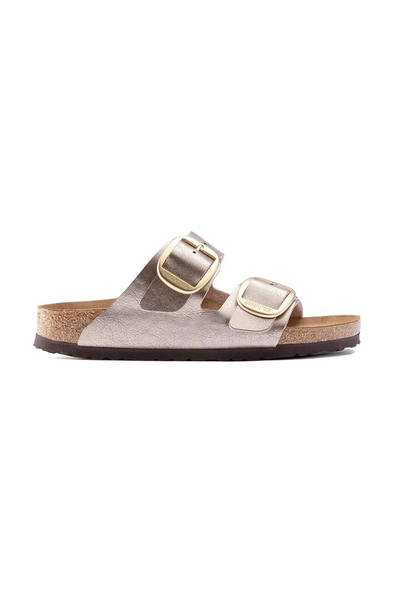 Birkenstock papuci Arizona Big Buckle imitatie de piele aur 1020882