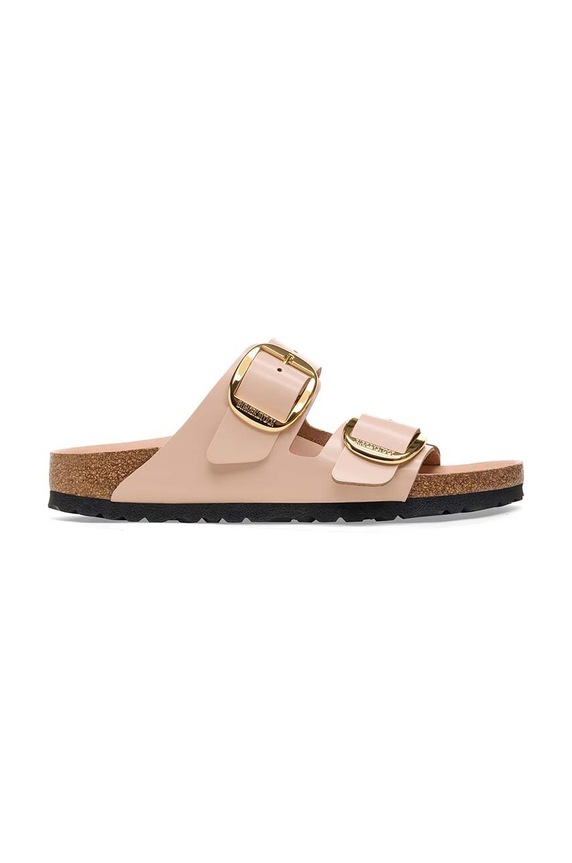 Birkenstock papuci din piele Arizona Big Buckle piele bej 1026553