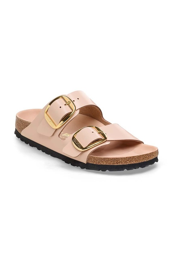 Birkenstock papuci din piele Arizona Big Buckle 1026553 bej SS24