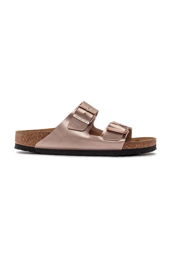Шлепанцы Birkenstock Arizona имитация лакированной кожи розовый 1023942