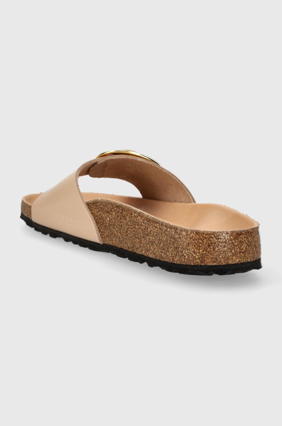 Obuwie Birkenstock klapki skórzane Madrid Big Buckle 1026496 beżowy