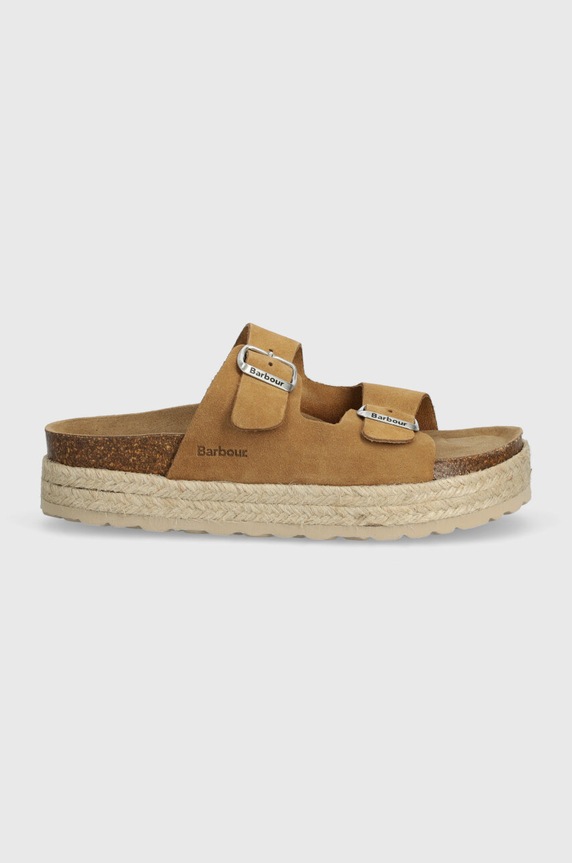 Barbour klapki zamszowe Sandgate LFO0701TA12 beżowy SS24