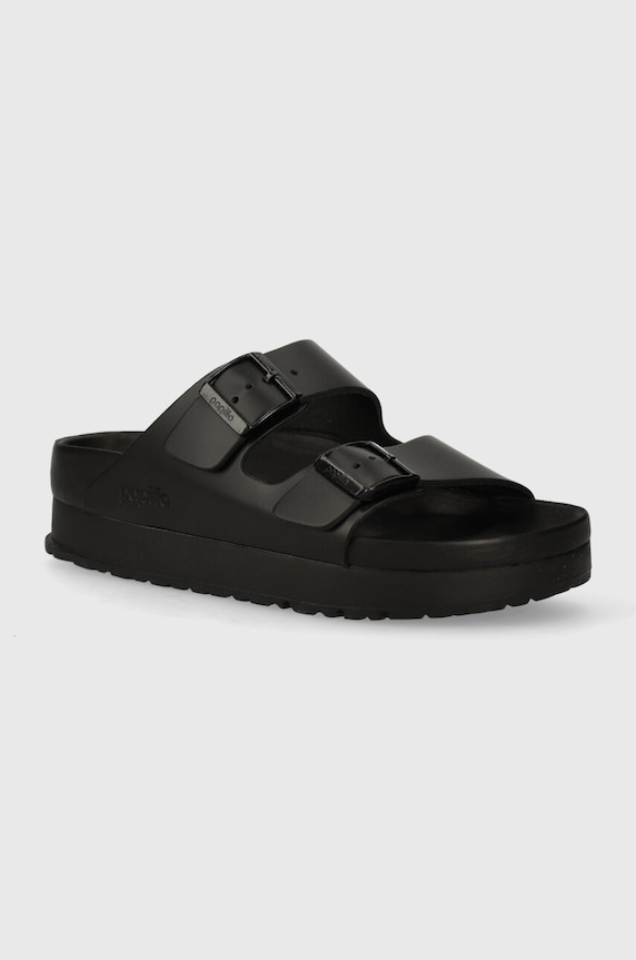 Kožené šľapky Birkenstock BIRKENSTOCK X PAPILLIO Arizona Platform Exq usňová koža čierna 1026918