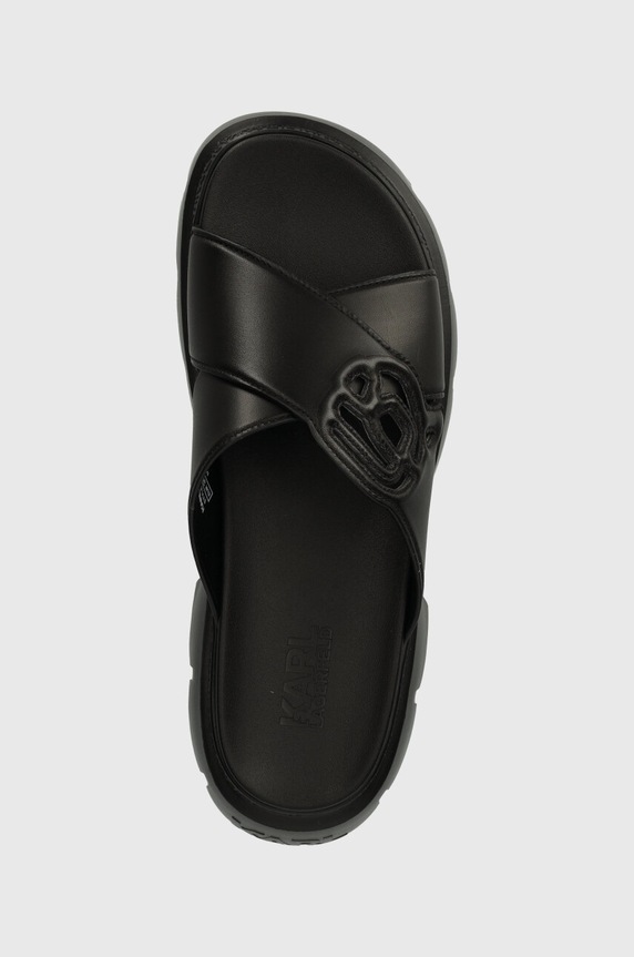 Δερμάτινες παντόφλες Karl Lagerfeld SUN TREKKA NFT μαύρο KL83504.000