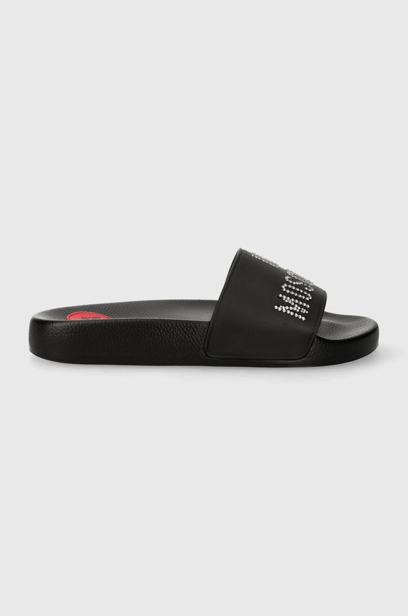Love Moschino klapki syntetyczny czarny JA28122G1II13000