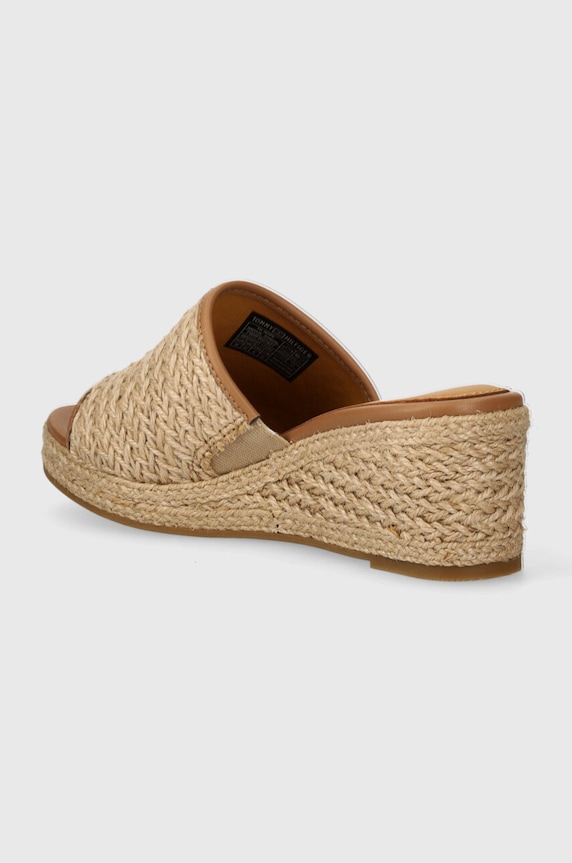 Boty Pantofle Tommy Hilfiger TH ROPE WEDGE SANDAL FW0FW07927 béžová