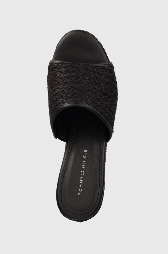 Tommy Hilfiger klapki TH ROPE WEDGE SANDAL czarny FW0FW07927