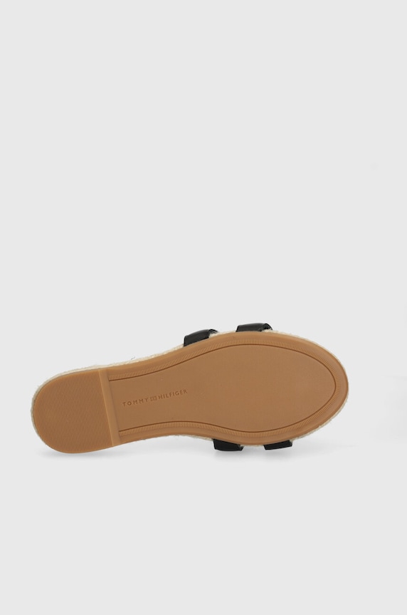 Tommy Hilfiger klapki skórzane TH EMBOSS FLAT ESP SANDAL FW0FW07928 czarny