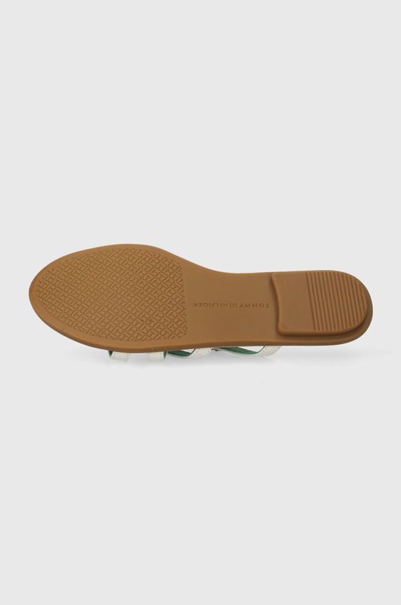 Tommy Hilfiger slapi de piele TH STRAP FLAT SANDAL FW0FW08067 bej