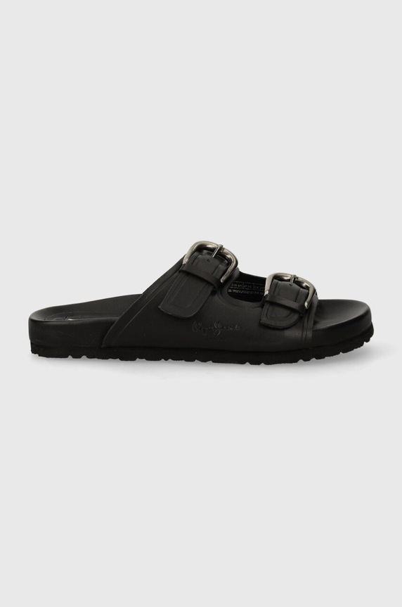 Pepe Jeans klapki skórzane PLS80005 PLS80005 czarny SS24
