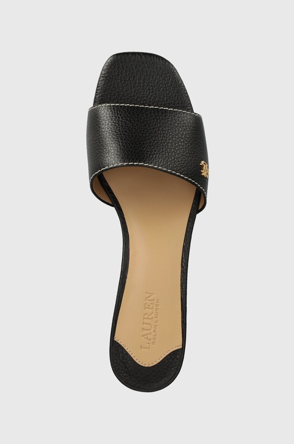 Kožené pantofle Lauren Ralph Lauren Fay černá 802925259001.001