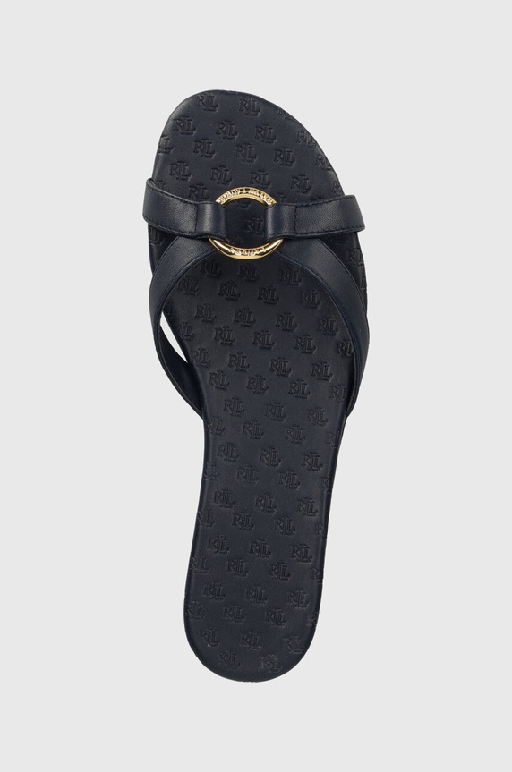 Kožené šľapky Lauren Ralph Lauren Emmy tmavomodrá 802935539001.410