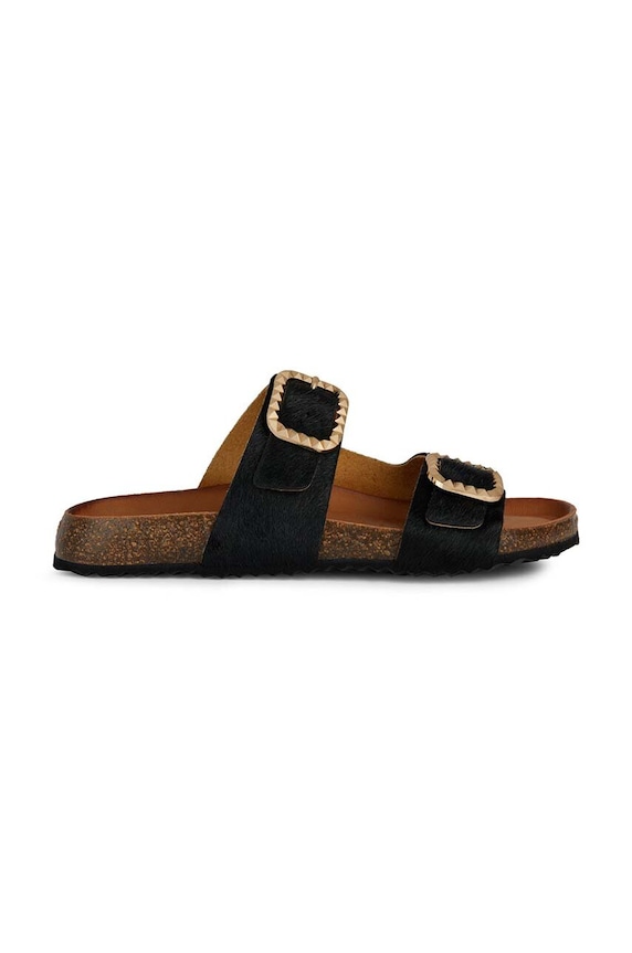 Geox klapki skórzane D NEW BRIONIA B płaski czarny D45VYC.000QS.C9999