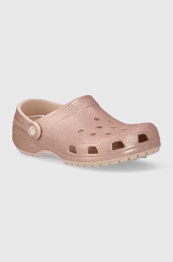 Παντόφλες Crocs Classic Glitter Clog φλατ ροζ 205942.6WV