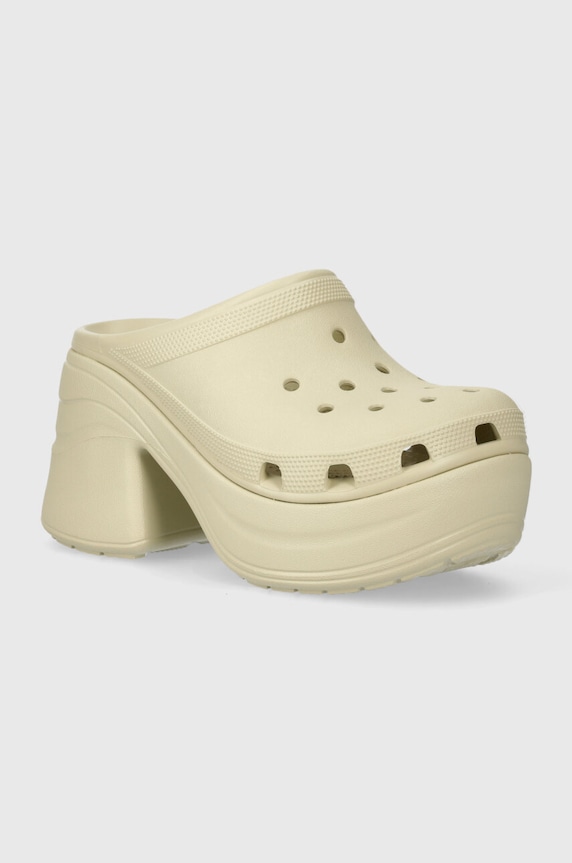 Παντόφλες Crocs Siren Clog ίσια πλατφόρμα μπεζ 208547.2Y2