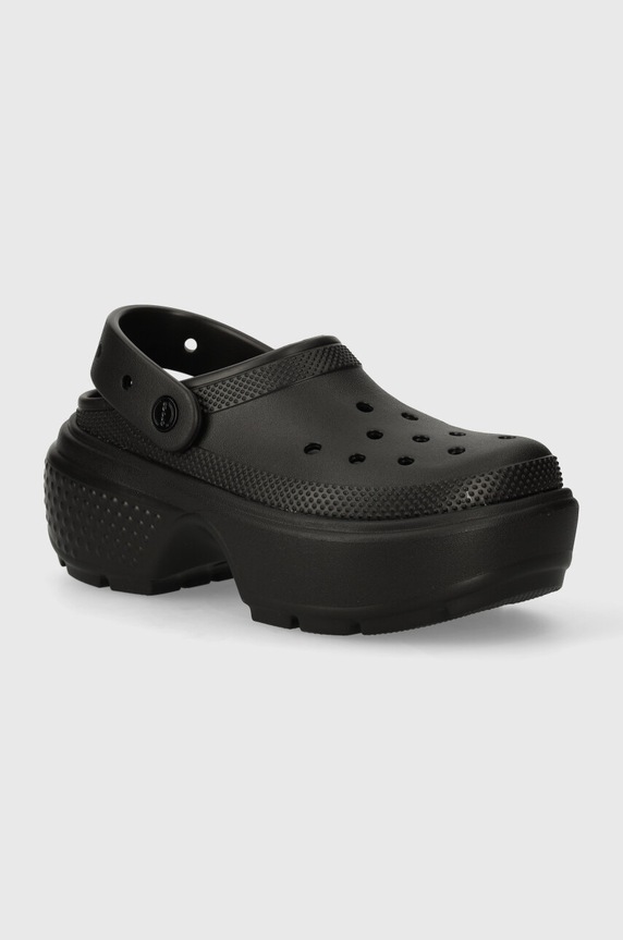 Παντόφλες Crocs Stomp Clog ίσια πλατφόρμα μαύρο 209347.001