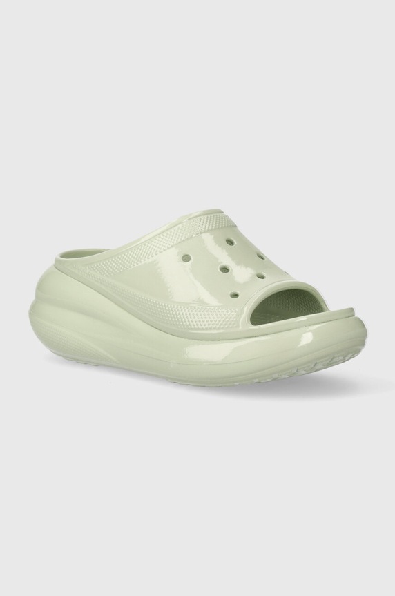 Crocs papucs Crush High Shine Slide platform zöld 209648.3VS