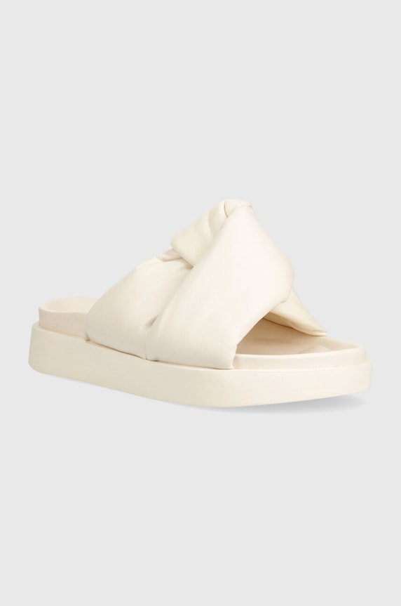 Inuikii slapi de piele Soft Crossed platformă bej 70104.140.Cream
