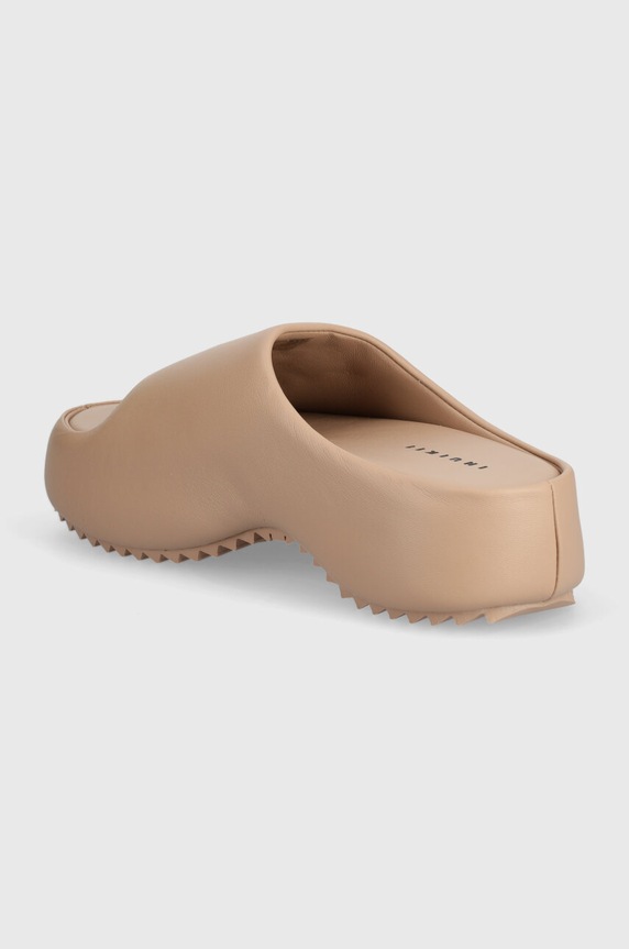 Obuwie Inuikii klapki skórzane Nappa C-11 70103.411.Taupe beżowy