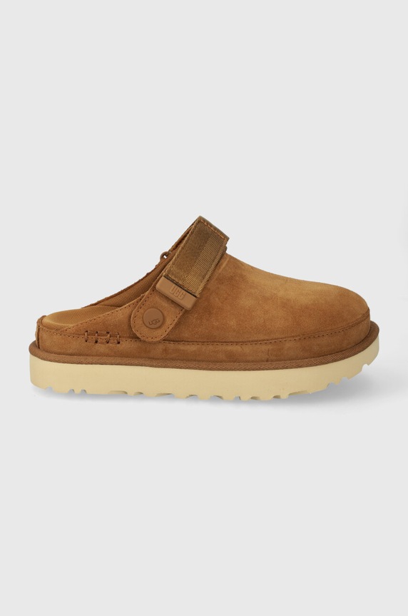 UGG kapcie zamszowe Goldenstar Clog brązowy 1138252.CHE