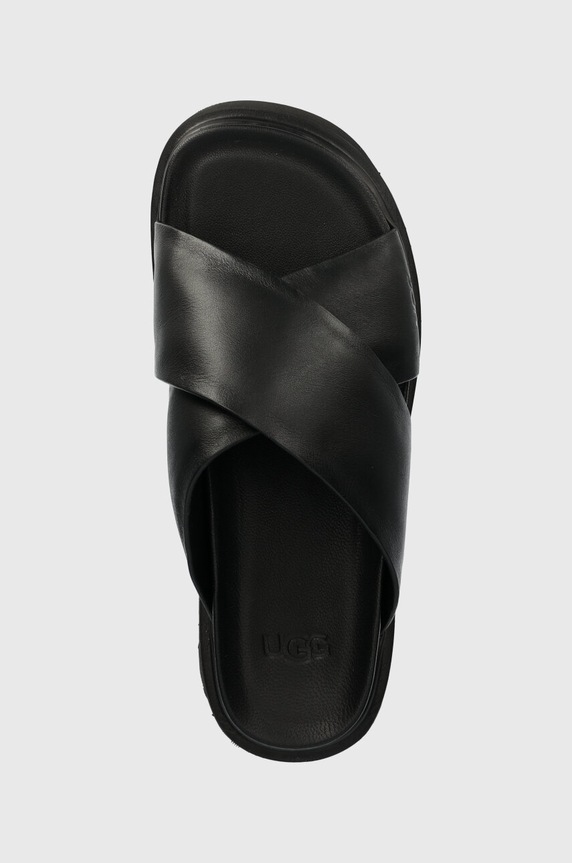 UGG klapki skórzane Capitelle Crossband czarny 1152672.BLK