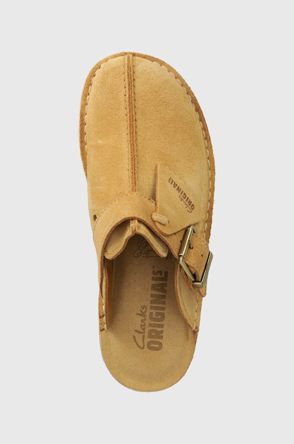Замшеві шльопанці Clarks Originals Trek Wedge Mule коричневий 26175870
