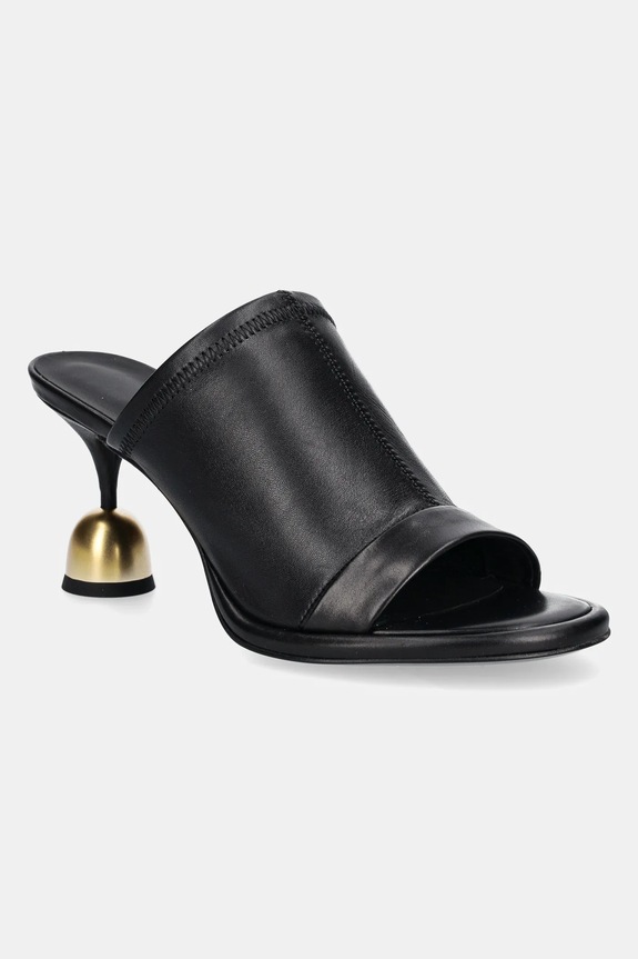 Vanda Novak klapki skórzane Gaia Gaia.Deep.Black czarny SS24