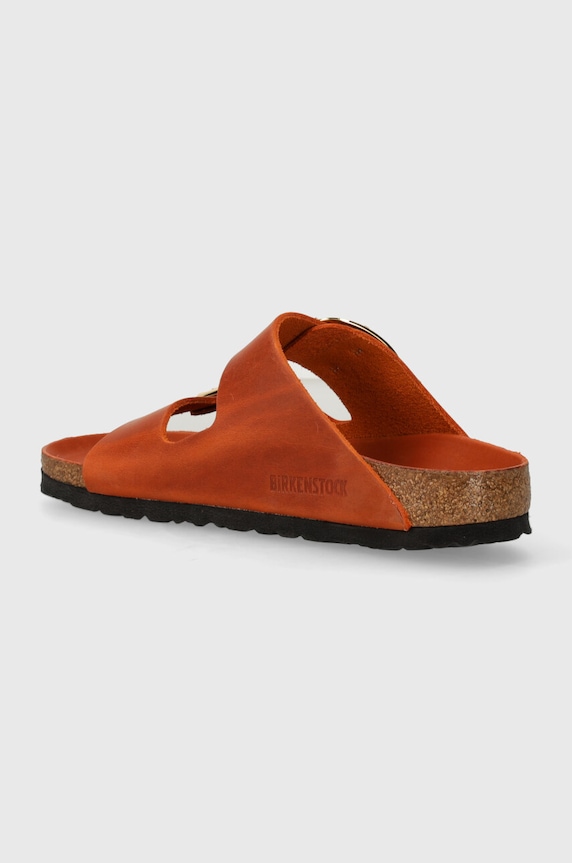 Obuv Birkenstock šľapky dámske kožené na plochom podpätku 1026661 oranžová