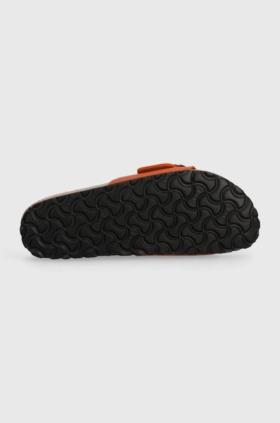 Birkenstock šľapky na plochom podpätku dámske nubukové 1026632 oranžová