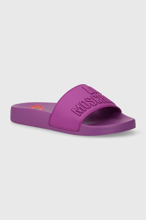 Παντόφλες Love Moschino φλατ μωβ JA28052G0II15652