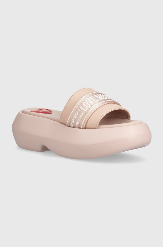 Love Moschino klapki tekstylny różowy JA28107I0IIX760A